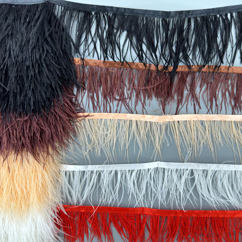 Fringe Ribbon Sewing - 1-10M Pita Rumbai Bulu Burung Unta