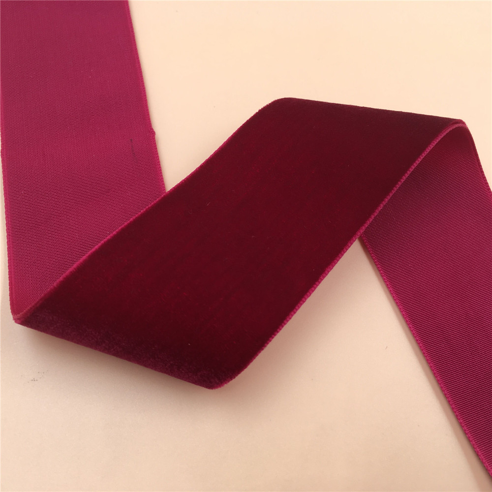 Velvet Ribbon Roll - 38MM 1Yard 3Yard 5Yard Warna Anggur