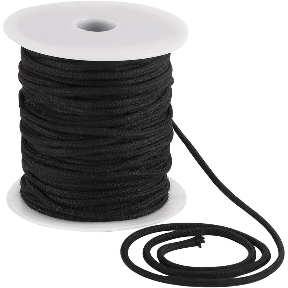 Cord Trim Twisted - Tali Katun Hitam 4mm 33 Yard,