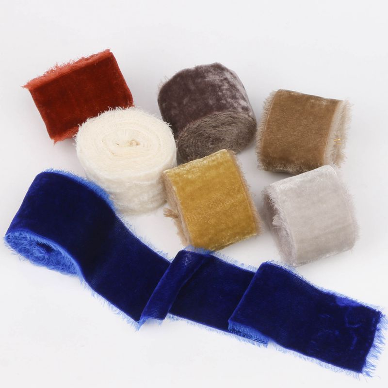 Velvet Ribbon Roll - Pita beludru bergerigi tangan, 1M/gulung Diy