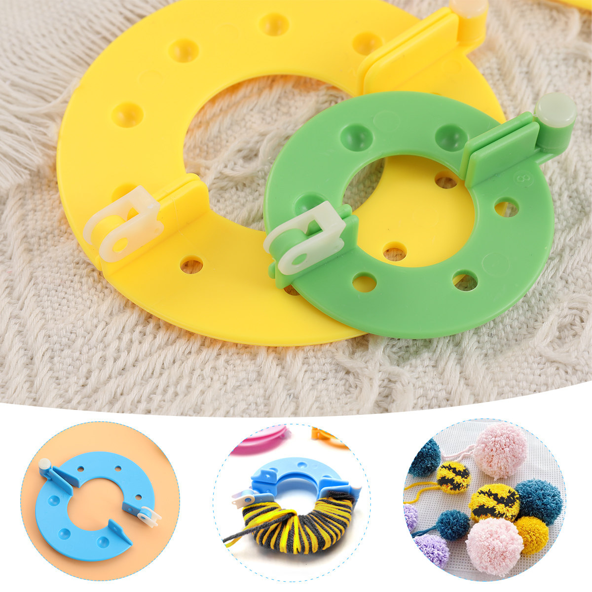 Pom Pom Maker Tool - 8 Buah Alat Pembuat Pom-pom, 4