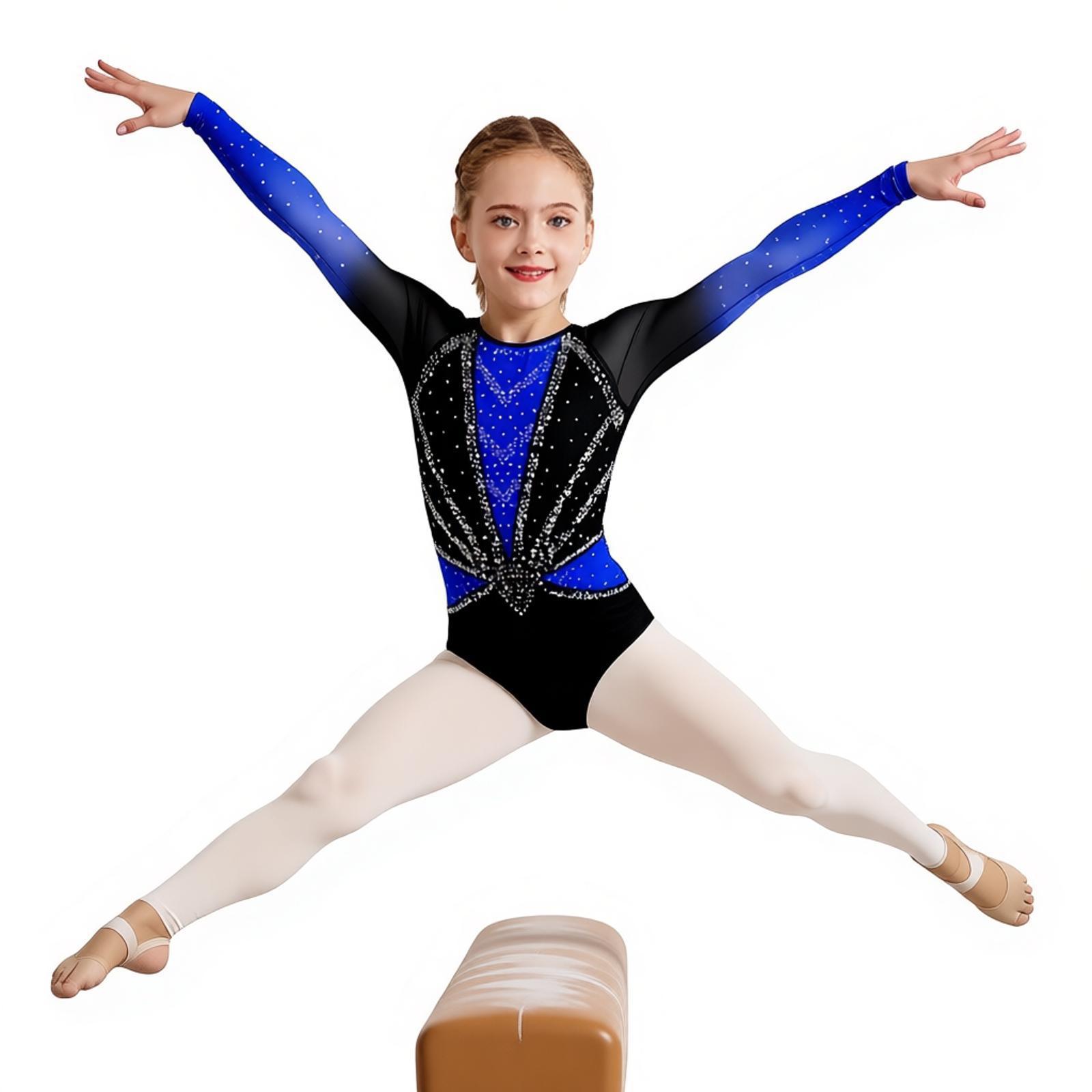 Bodysuit Leotard Senam Ritmik  - Rhinestone Banding Trim ulasan dan harga
