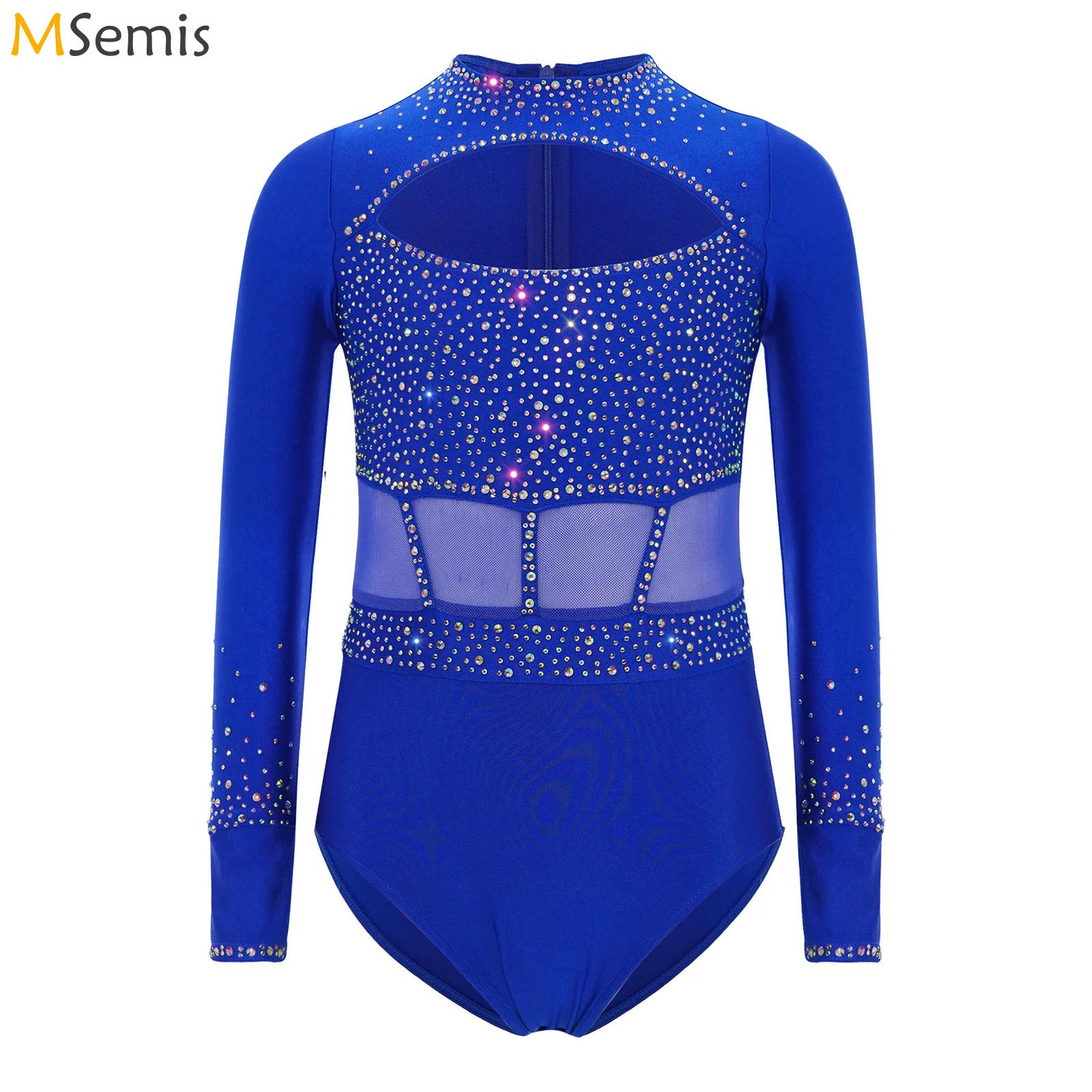 Bodysuit Leotard Senam Ritmik  - Rhinestone Banding Trim ulasan dan harga