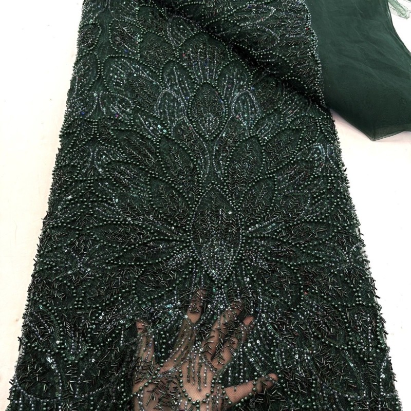 Kain Jala Bunga Manik-Manik Bu - Crystal Mesh Fabric ulasan dan harga