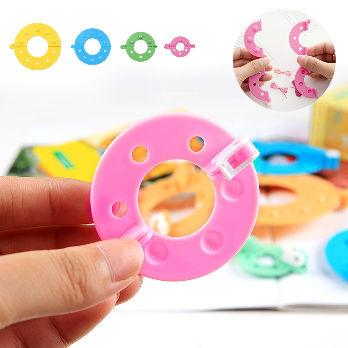 8Pcs Alat Pembuat Bola Bulu 4  - Pom Pom Maker Tool ulasan dan harga