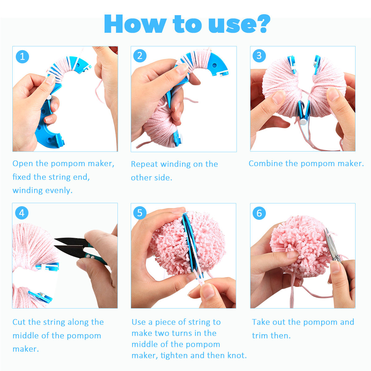 8Pcs Alat Pembuat Bola Bulu 4  - Pom Pom Maker Tool ulasan dan harga