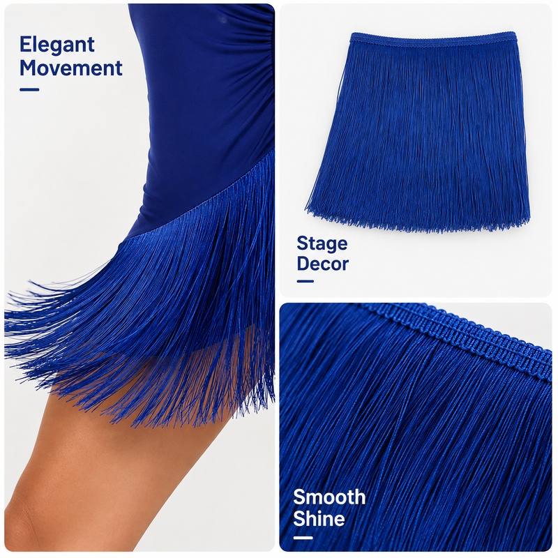 2/5/9M 50cm Rumbai Hiasan Tari - Fringe Ribbon Sewing ulasan dan harga