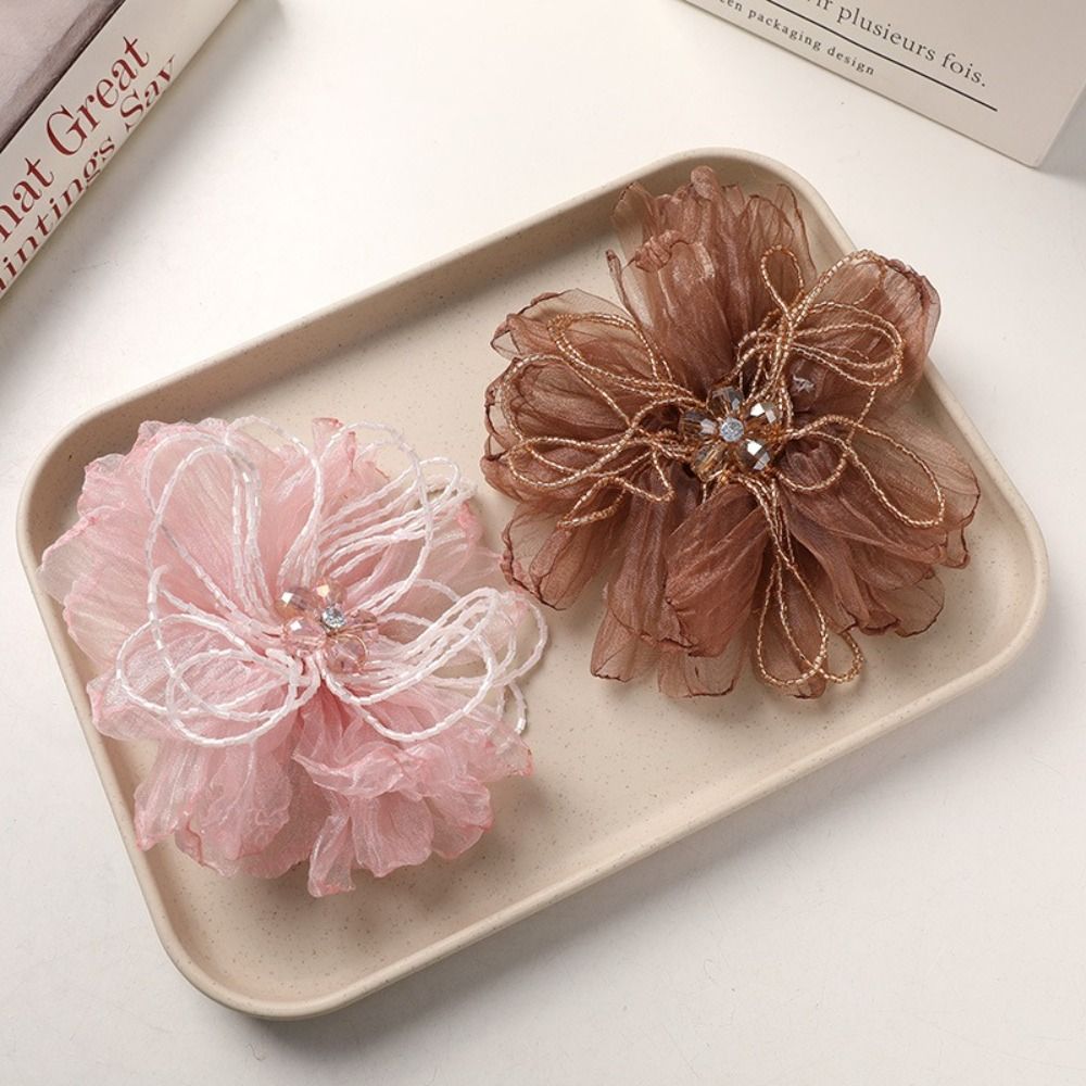 Bunga Kain Organza, Patch Bung - Crystal Mesh Fabric ulasan dan harga