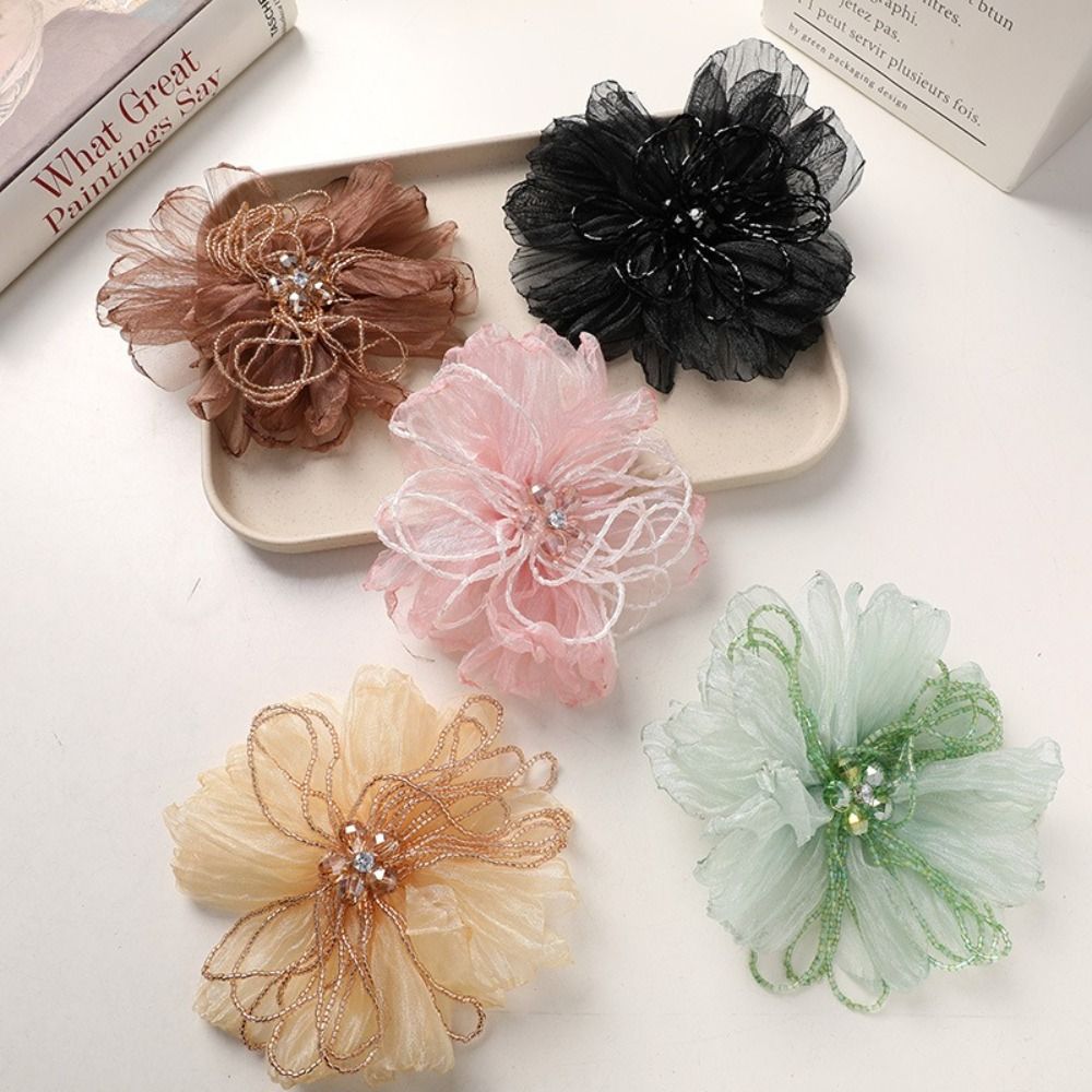 Bunga Kain Organza, Patch Bung - Crystal Mesh Fabric ulasan dan harga