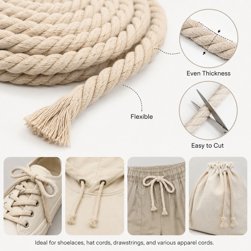 Tali Katun Terpuntir 5M 5-20mm - Cord Trim Twisted ulasan dan harga